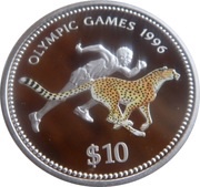 10 Dollars Namibia Olympics 1996 reverse image