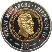 10 Dollars Frederick III reverse image
