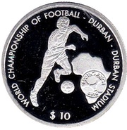 10 Dollars World Championship of Football - Durban - Durban Stadium reverse image