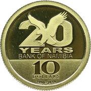 10 Dollars The Bank of Namibia reverse image