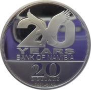 20 Dollars The Bank of Namibia reverse image