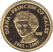 50 Dollars 10 Years Since the Death of Diana, Princess of Wales reverse image