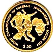 50 Dollars World Championship of Football 2010 - Johannesburg - Soccer City reverse image