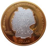 1 Dollar Germany - 20th Anniversary of Reunification reverse image
