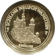 5 Dollars - Elizabeth II Castle Neuschwanstein reverse image