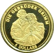5 Dollars - Elizabeth II Grimm Brothers; Gold Bullion reverse image