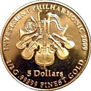5 Dollars - Elizabeth II "Philarmonic" Coinage reverse image