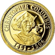 5 Dollars Chistopher Columbus, Nauru, 2010 reverse image
