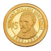 5 Dollars Vincent Van Gogh, Nauru, 2011 reverse image
