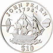 10 Dollars - Elizabeth II John Fearn, Nauru, 1994 reverse image