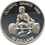 10 Dollars - Elizabeth II 1996 Olympic Games, Nauru, 1995 reverse image
