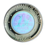 10 Dollars - Elizabeth II 1st Anniversary of the Euro, Nauru, 2003 reverse image