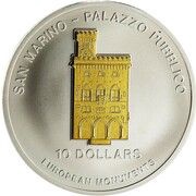 10 Dollars Palazzo Publico, Nauru, 2005 reverse image