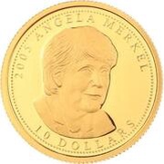 10 Dollars Angela Merkel, Nauru, 2005 reverse image