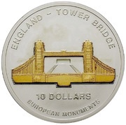 10 Dollars Tower Bridge, Nauru, 2005 reverse image
