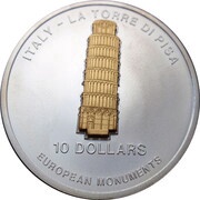 10 Dollars 2006 Pisa Tower, Nauru, 2006 reverse image