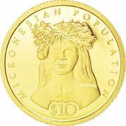 10 Dollars Micronesian population, Nauru, 2007 reverse image