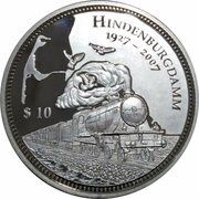 10 Dollars Hindenburgdamm reverse image