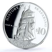 10 Dollars Ship Greif, Nauru, 2008 reverse image
