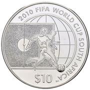 10 Dollars FIFA World Cup South Africa, Nauru, 2009 reverse image