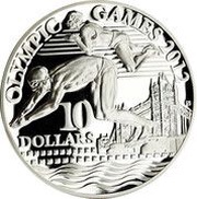 10 Dollars XXX Summer Olympic Games 2012 London, Nauru, 2009 reverse image