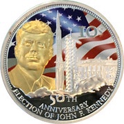 10 Dollars 50th Anniversary of Election of JFK, Nauru, 2010 reverse image