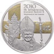 10 Dollars 5th Death Anniversary of Pope John Paul II, Nauru, 2010 reverse image