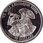 10 Dollars - Elizabeth II 4th portrait; Anzac Day, Nauru, 2011 reverse image