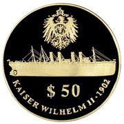 50 Dollars Kaiser Wilhelm ship, Nauru, 1994 reverse image