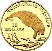 50 Dollars Endangered Wildlife, Nauru, 1995 reverse image