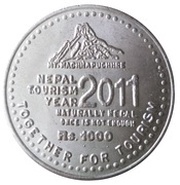 1000 Rupees Tourism Year 2011, Nepal, 2011 reverse image
