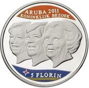 5 Florins - Beatrix Royal visit reverse image