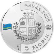 5 Florins Aruba Aviation obverse image
