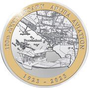 5 Florins Aruba Aviation, Netherlands, 2023 reverse image