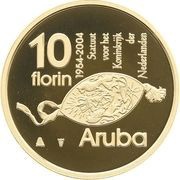 10 Florins - Beatrix Charter for Kingdom reverse image
