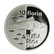 10 Florins - Beatrix Fish, Netherlands, 2004 reverse image