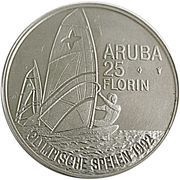 25 Florin - Beatrix Olympics 1992, Netherlands, 1992 reverse image
