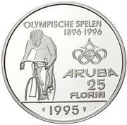 25 Florin - Beatrix Olympics; with logo, Netherlands, 1995 reverse image