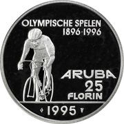 25 Florin - Beatrix Olympics; without logo, Netherlands, 1995 reverse image