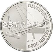 25 Florin - Beatrix Olympics, Netherlands, 2000 reverse image