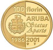100 Florin - Beatrix Status Aparte reverse image