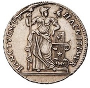 ¼ Gulden "Muntmeesterspenning", Netherlands, 1756-1759 reverse image