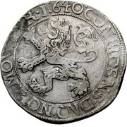 Daalder "Leeuwendaalder" knight facing right, Netherlands, 1606-1700 reverse image