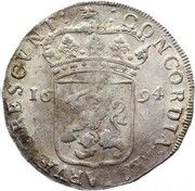 Silver Ducat "Rijksdaalder" late types, Netherlands, 1693-1711 reverse image