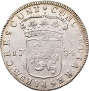 Silver ducat, Netherlands, 1734-1785 reverse image