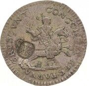 6 Stuivers "Rijderschelling" - countermarked, Netherlands, 1682-1683 reverse image