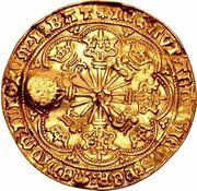 Rose Noble Countermarked on English noble reverse image