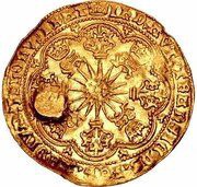 Rose Nobel Countermarked on Gorinchem noble reverse image