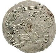 2 Stuivers, Netherlands, 1614-1670 reverse image