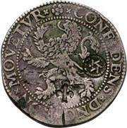 Daalder "Leeuwendaalder" with countermark, Netherlands, 1589 reverse image